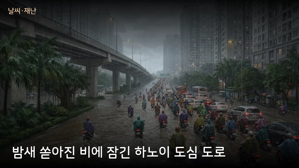 하노이·타인호아·응에안 밤새 폭우, 북부 400곳에 산사태·돌발홍수 경보