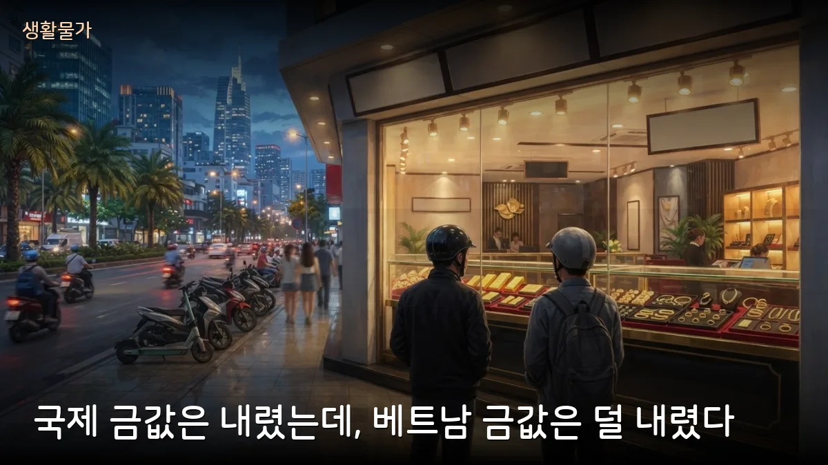 국제 금값 4,300달러 붕괴, 베트남 금값도 하락… 국내외 격차는 1,010만동