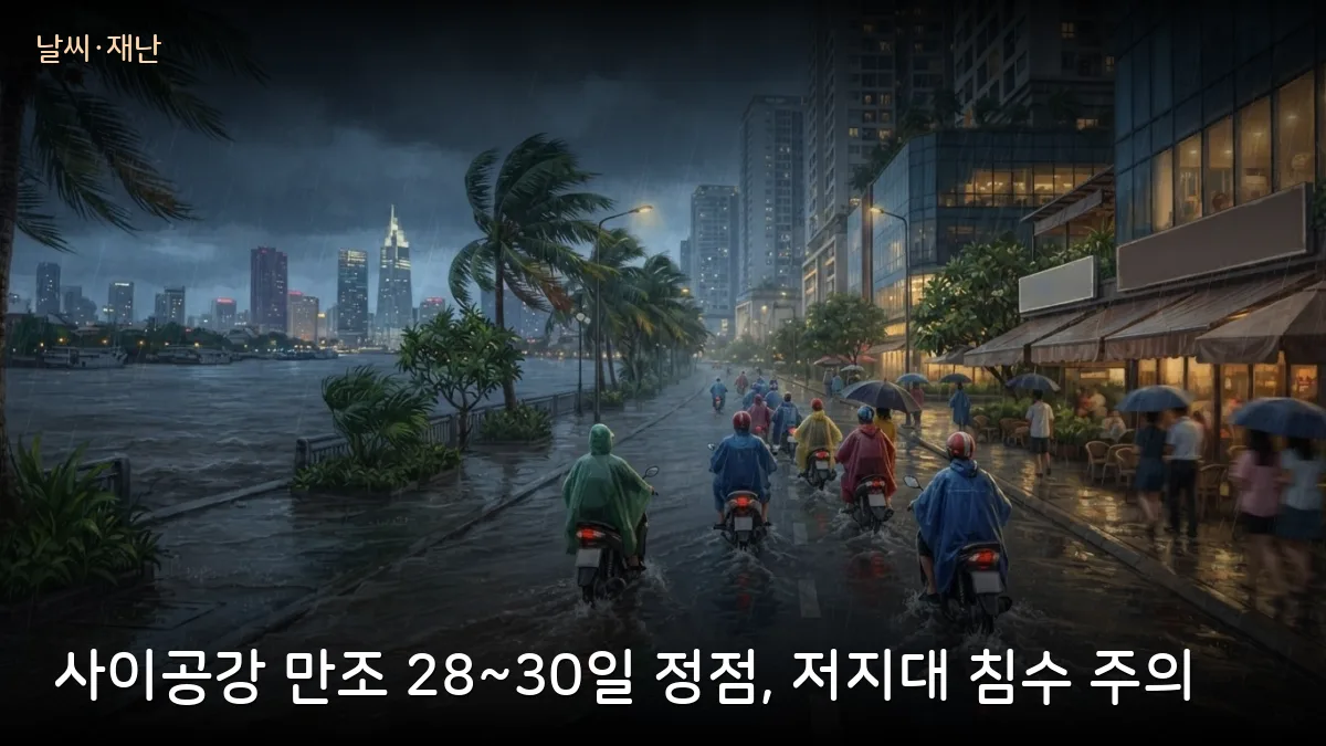 호찌민 사이공강 만조 28~30일 정점에 폭우까지, 송레이 호수는 10월 7일까지 방류…저지대 교민 주의
