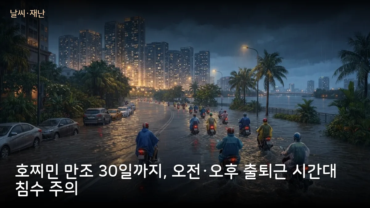 호찌민 만조 30일까지 최고 1.85m… 오전 6~8시·오후 5~7시 저지대 이동·주차 주의