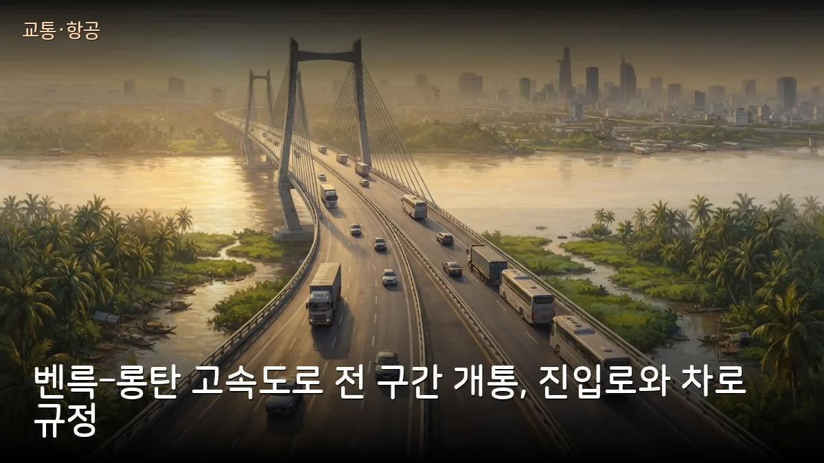 벤륵–롱탄 고속도로 9월 말 전 구간 개통 예정…호찌민 진입로·속도·차로 규정 정리