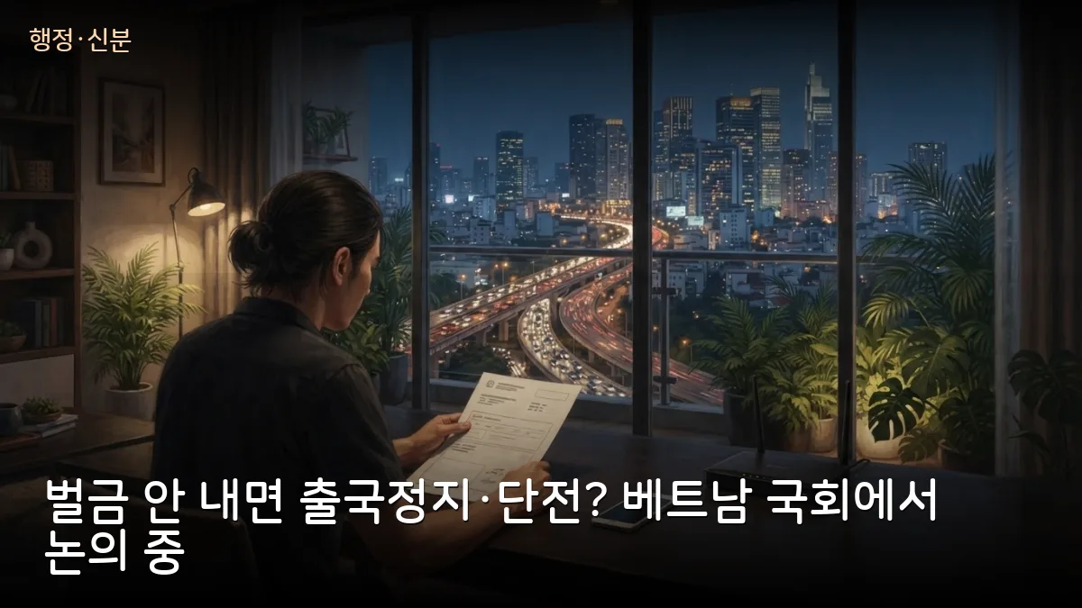 베트남 국회, 행정벌금 안 내면 출국정지·전기·인터넷 차단하는 개정안 논의