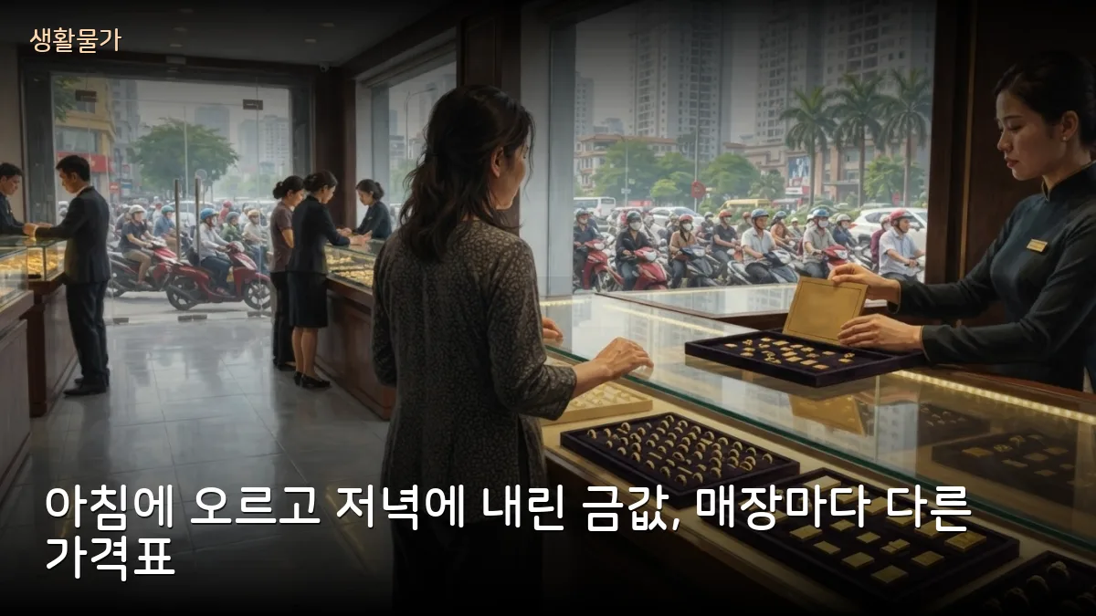 금 한 량 1억5천만동 찍고 하루 만에 하락 — 국제 시세보다 700만동 비싼 베트남 금값