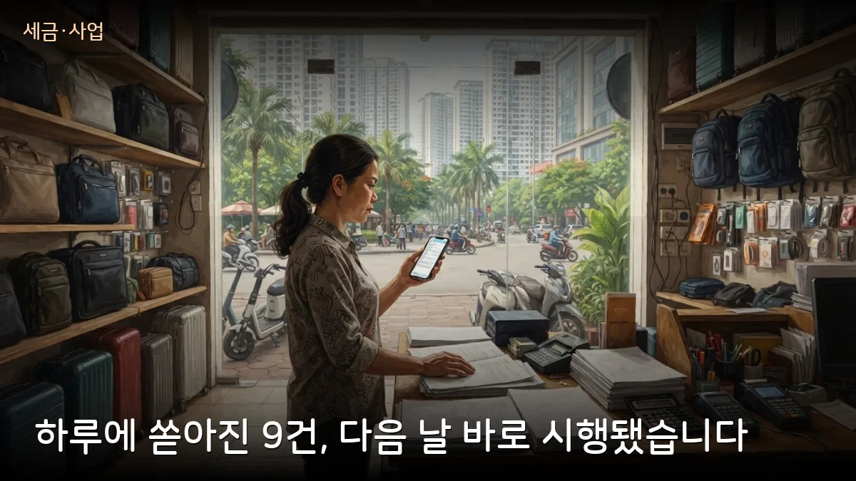 하루 만에 시행령 4건·시행규칙 5건 — 개인사업자 교민의 세금 신고가 바뀝니다