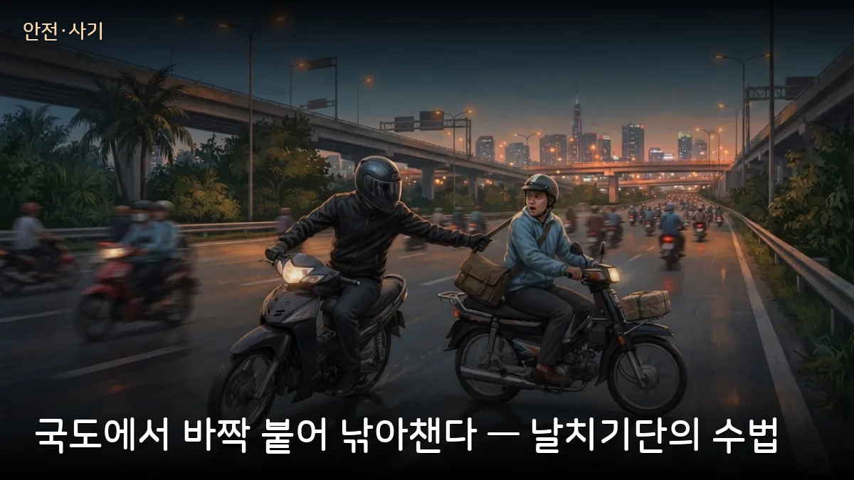 다낭 인근서 버스 세워 흉기 강도, 안장 국도선 오토바이 날치기단 5명 구속