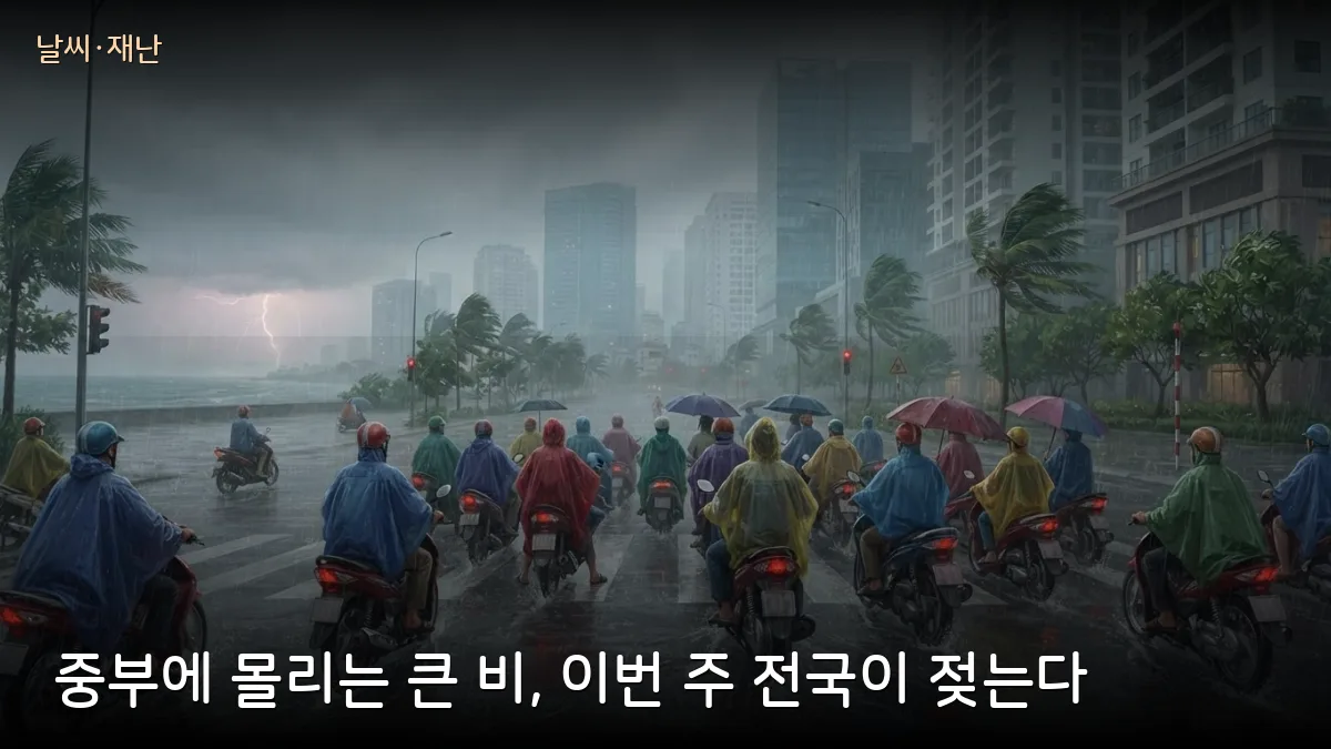 베트남 9월 6~12일 전국 비·뇌우 — 중부 집중호우, 하노이·호치민 여행객 주의