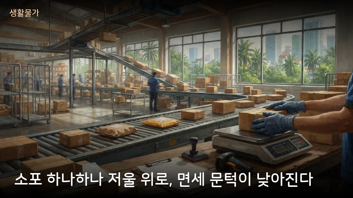 베트남 직구·소포 면세 한도 100만동→10만동 추진, 우편·특송도 같은 기준