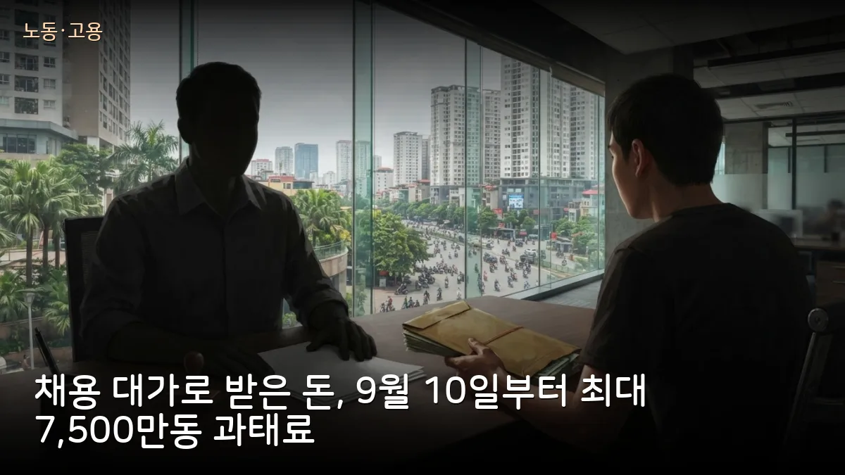 9월 10일 시행 새 노동 시행령 — 근로자 개인 최대 1억동, 채용 위반 고용주 최대 7,500만동
