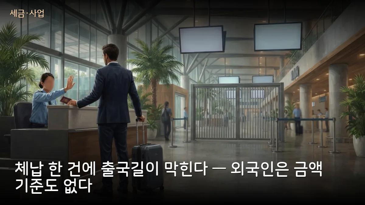 세금 체납하면 출국이 막힙니다 — 7월 1일 시행, 외국인은 금액 기준 없이 대상