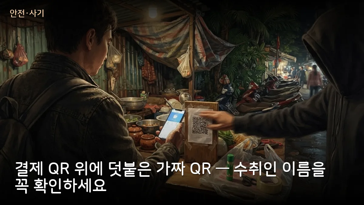 동나이 시장서 결제 QR 위에 가짜 QR 덧붙인 20대 검거 — 스캔 뒤 수취인 이름 꼭 확인하세요