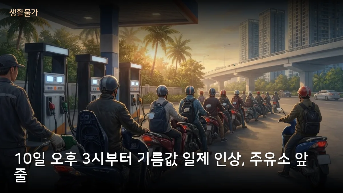 베트남 기름값 일제 인상, 10일 15시부터… E5 휘발유 리터당 1,258동 올라