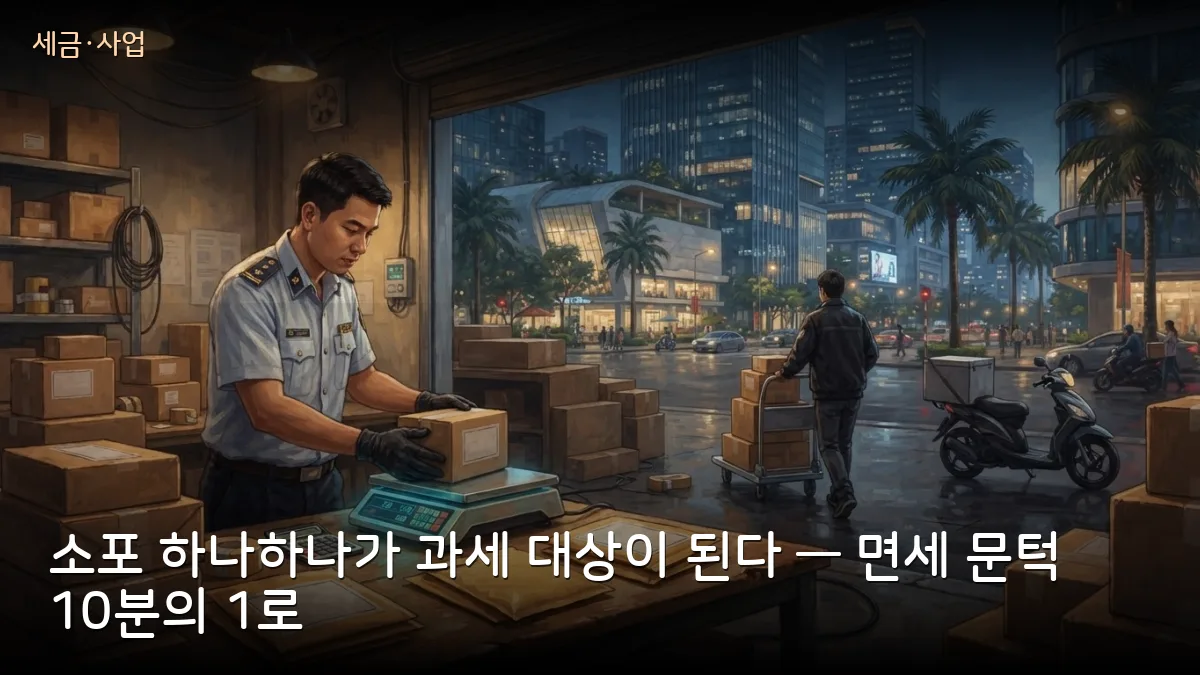 베트남, 소액 수입품 면세 기준 10만 동으로 축소 추진 — 한국 소포·해외직구 대부분 과세 대상