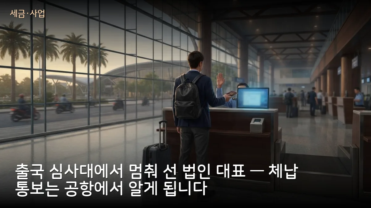 세무당국 출국정지 명단 확대 — 베트남 법인 대표 한국인도 공항에서 막힐 수 있습니다