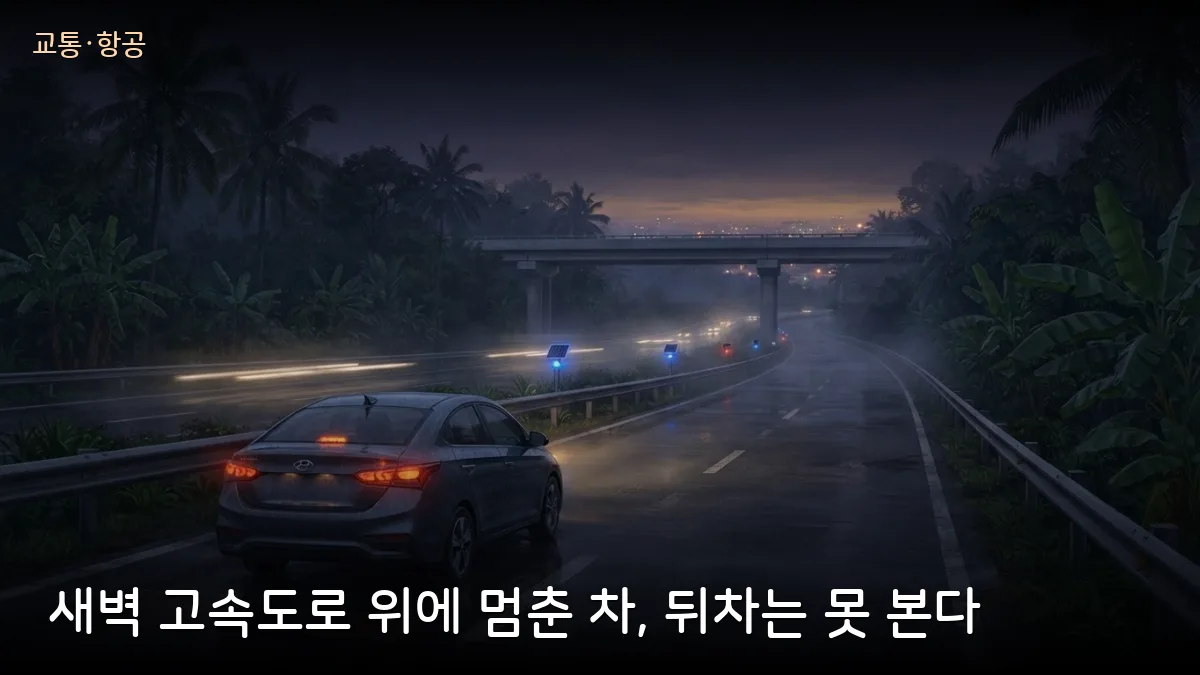 고속도로에 차 세우고 잠든 운전자, 벌금 2,400만 동·벌점 6점·차량 7일 압류