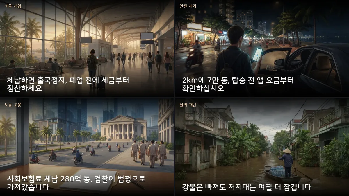 9월 26-27일 베트남 소식 — 체납자 48명 출국정지·사회보험 체납 기업 제소·하노이 외곽 침수