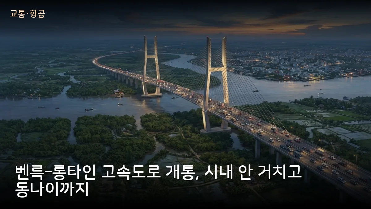 벤륵–롱타인 고속도로 전 구간 개통, 메콩델타에서 동나이·롱타인 공항 방면 시내 우회