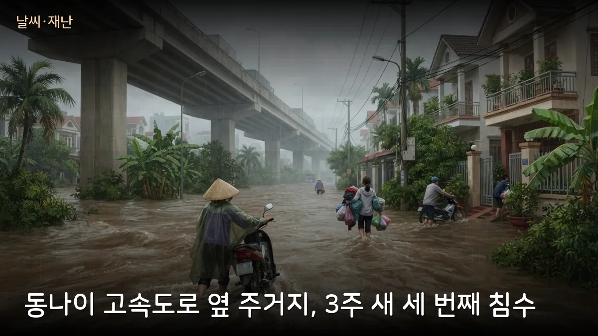동나이 고속도로 옆 주거지 잇단 침수, 3주 새 세 번째…교민 우기 대비 요령