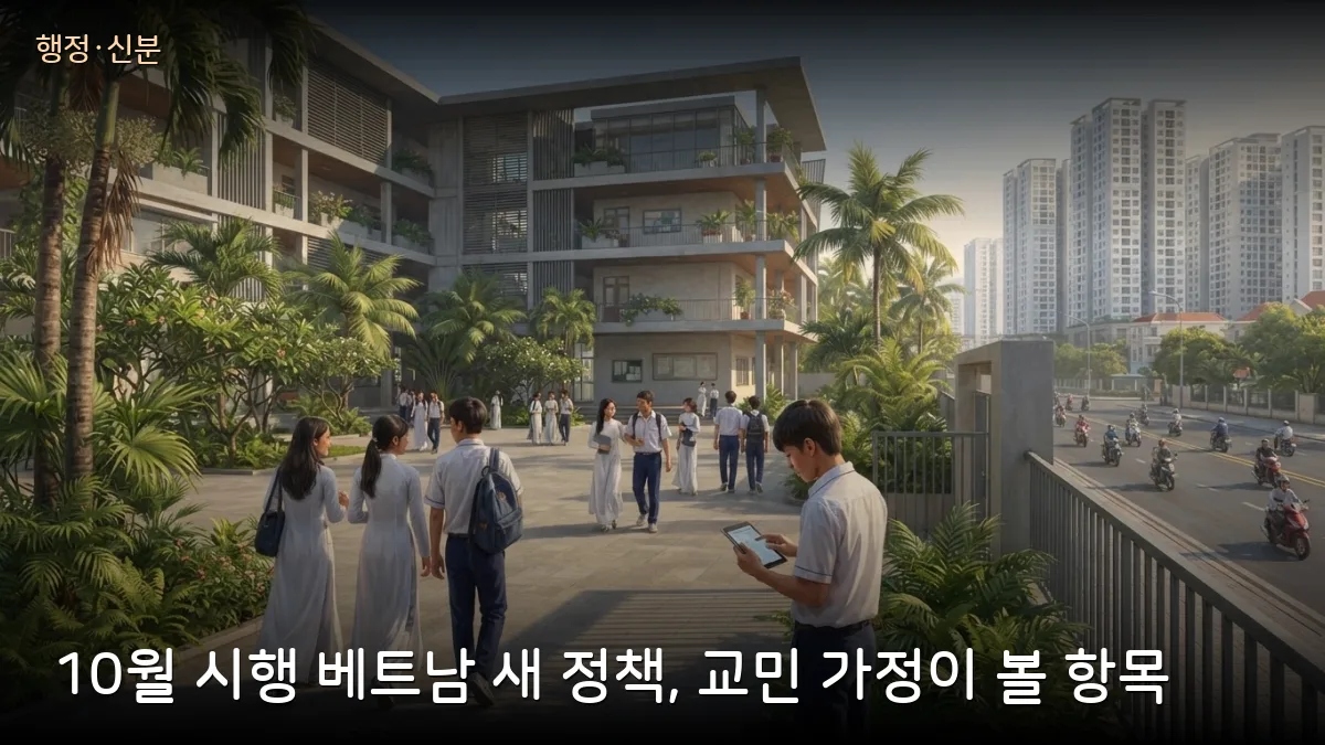 베트남 10월 시행 새 정책 정리, 외국인 거주자가 볼 항목은 장학기금·디지털 학생부