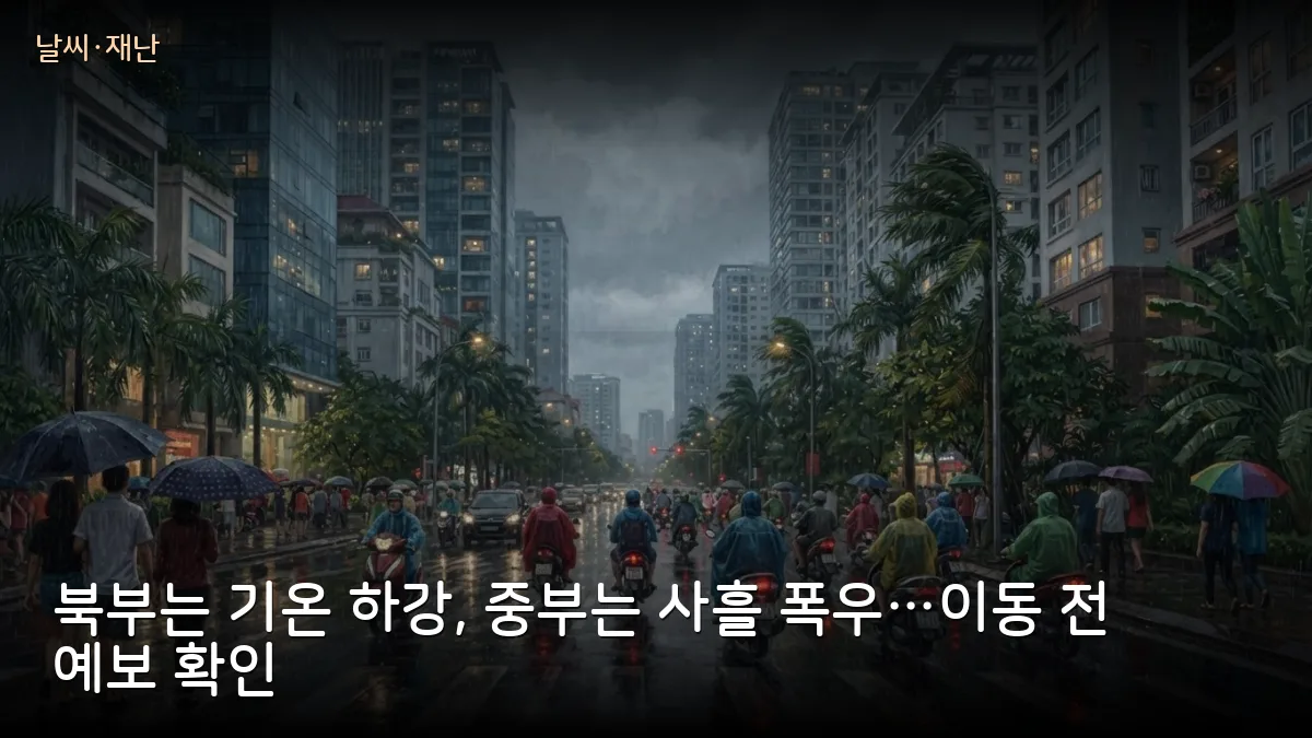 북부 기온 하강·중부 5~7일 사흘 폭우…하노이·다낭 출장·여행자 일정 점검 필요