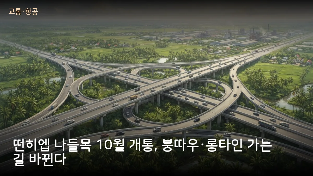 떤히엡 나들목 10월 개통 예정, 벤룩-롱타인·비엔호아-붕따우 고속도로 연결된다
