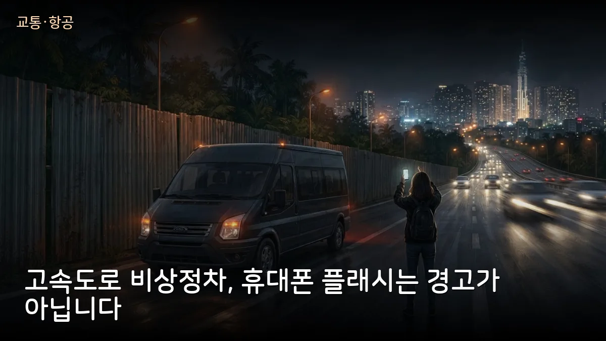 휴대폰 플래시는 경고 표지가 아닙니다, 베트남 고속도로 비상정차 벌금 1,300만 동과 면허 감점
