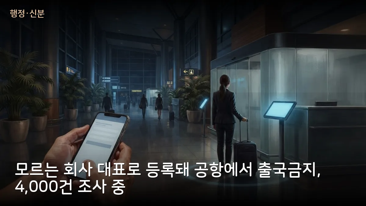 내 이름으로 모르는 회사가 등록돼 출국금지… 재무부 