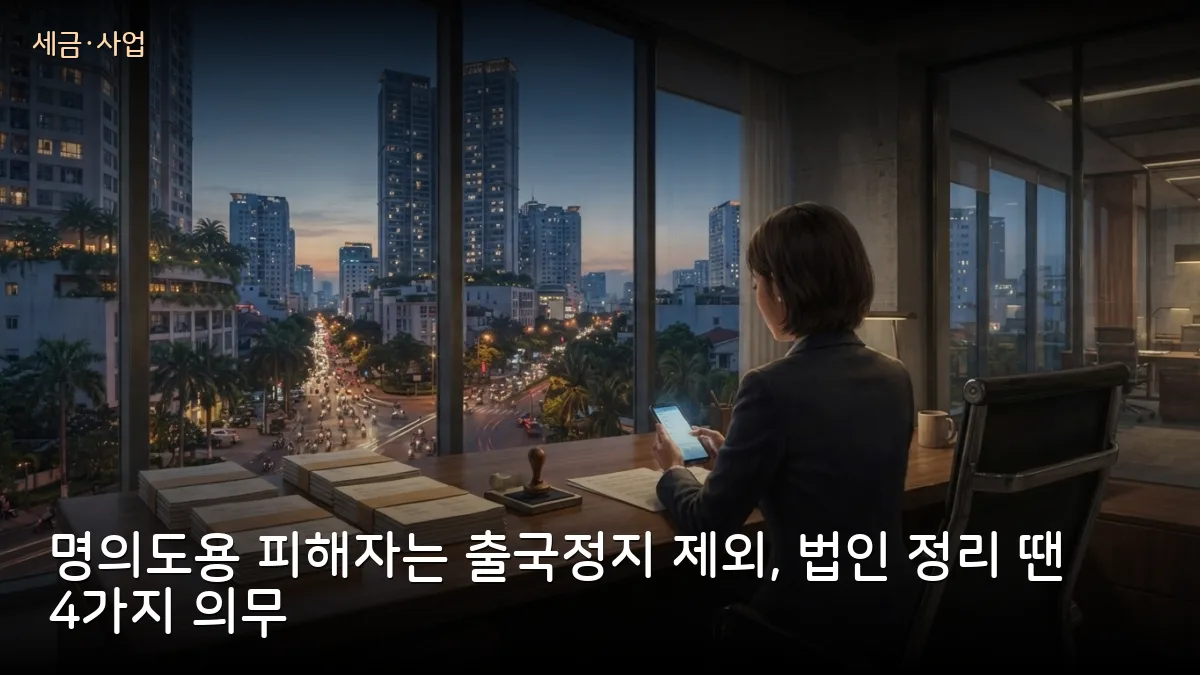 베트남 체납 출국정지, 명의도용 피해자는 제외 방침…법인 정리 시 4가지 의무 확인해야