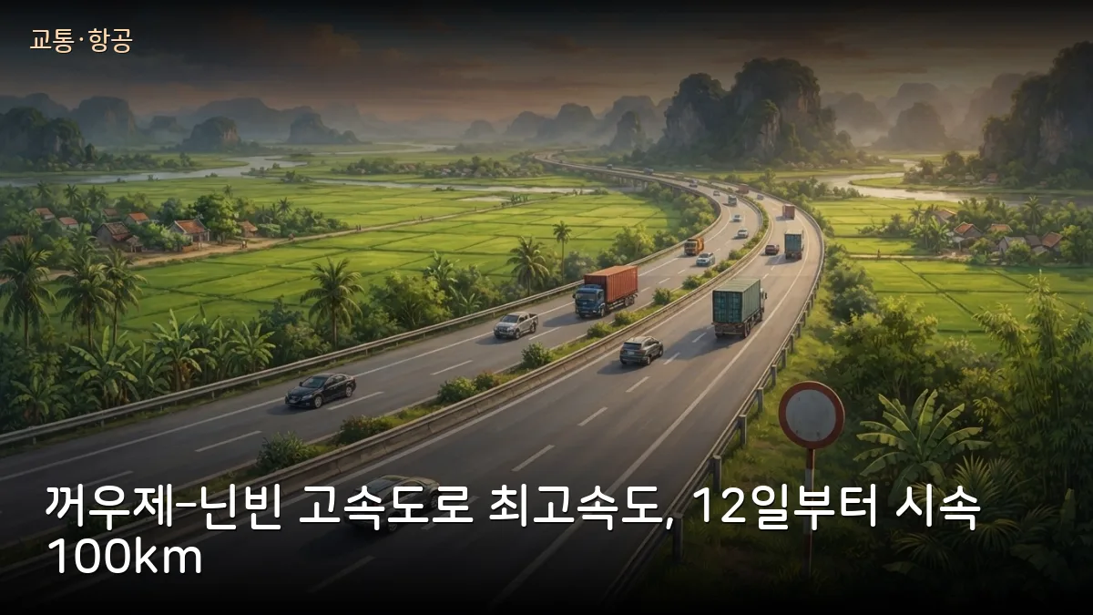 하노이 남쪽 꺼우제–닌빈 고속도로, 12일부터 최고속도 시속 100km로 낮춰… 언덕 3곳은 저속 단속 중단