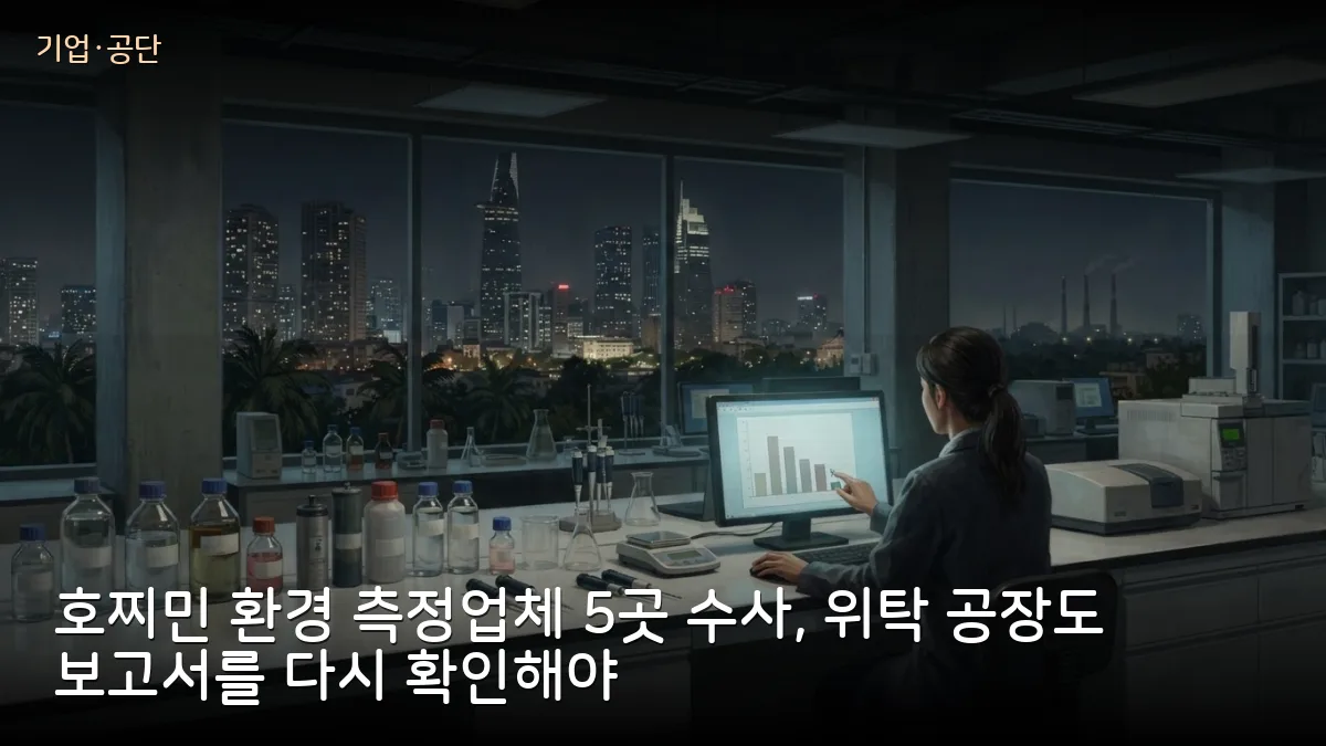 호찌민 공안, 환경 측정결과 조작 21명 구속 기소…측정 위탁 한국 기업 점검 필요