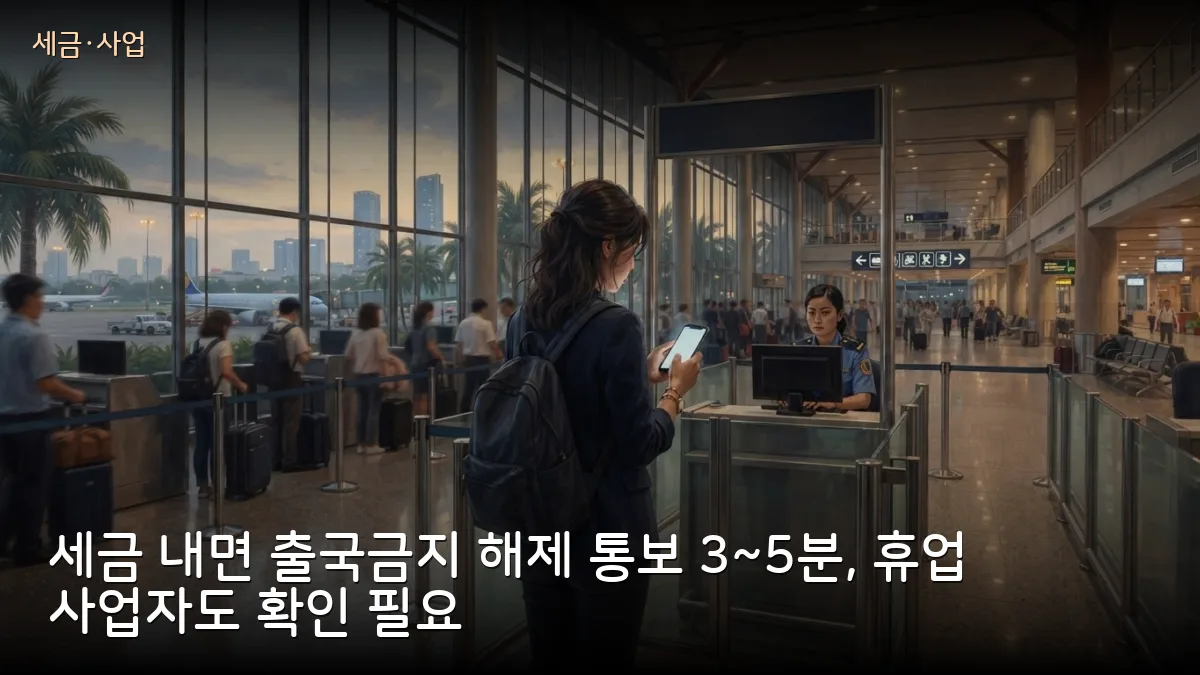 체납 세금 내면 출국금지 해제 통보 3~5분…휴업 개인사업자도 주의