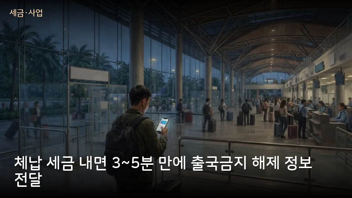 세금 체납 출국금지, 납부 후 3~5분 만에 해제 전산 처리 — 외국인과 명의도용 피해자는 따로 확인하세요