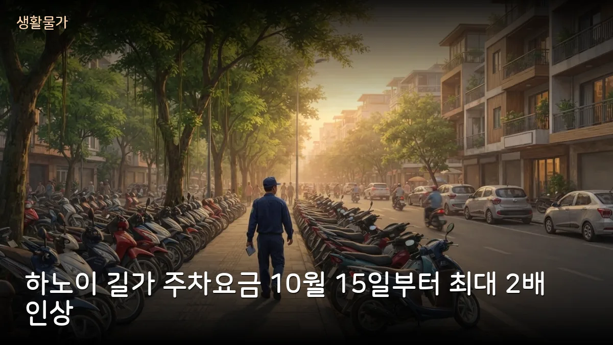하노이 도심 12개 거리 주차요금 최대 2배 인상…승용차 1시간 5만 동