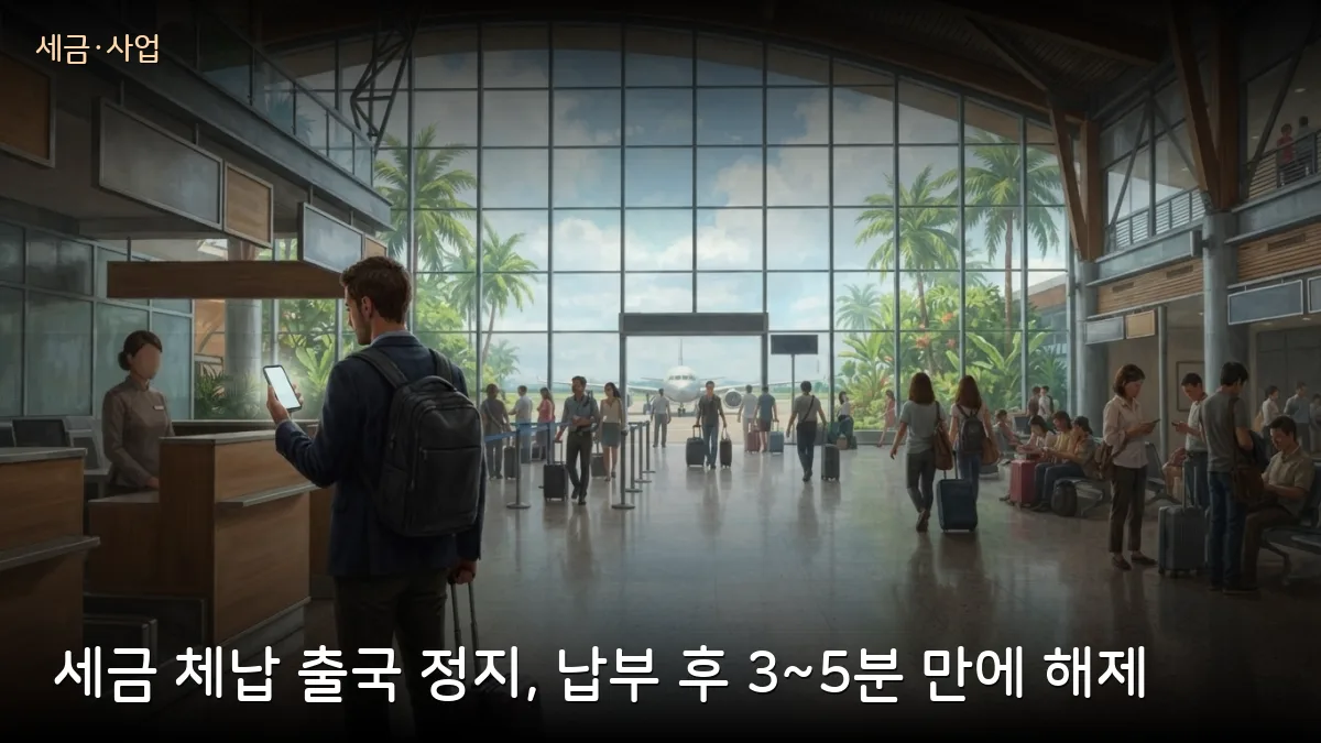 세금 체납으로 출국 금지됐다면: 세무국이 밝힌 해제 순서와 납부 후 3~5분 반영