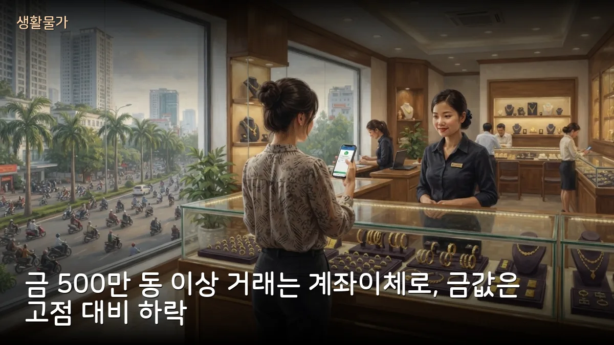 베트남 금 거래 10월 16일부터 하루 500만 동 이상은 계좌이체로, 연초 고점에 산 사람은 1냥당 5천만 동 넘게 손실