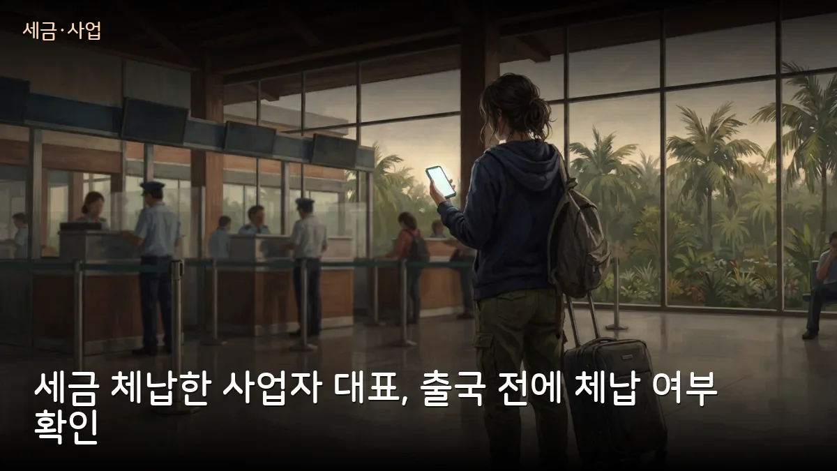 후에 세무당국, 체납 기업 대표 8명 출국 일시정지 통보…사업자 대표는 출국 전 확인 필요