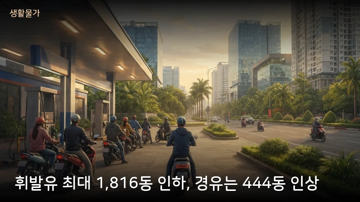 베트남 휘발유 리터당 최대 1,816동 인하·경유는 인상…주유하는 교민이 알아둘 새 가격