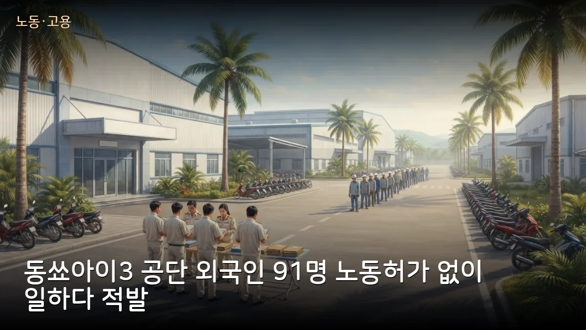 동나이 동쑈아이3 공단서 노동허가 없는 외국인 91명 적발…파견·출장 한국인 직원도 서류 점검을