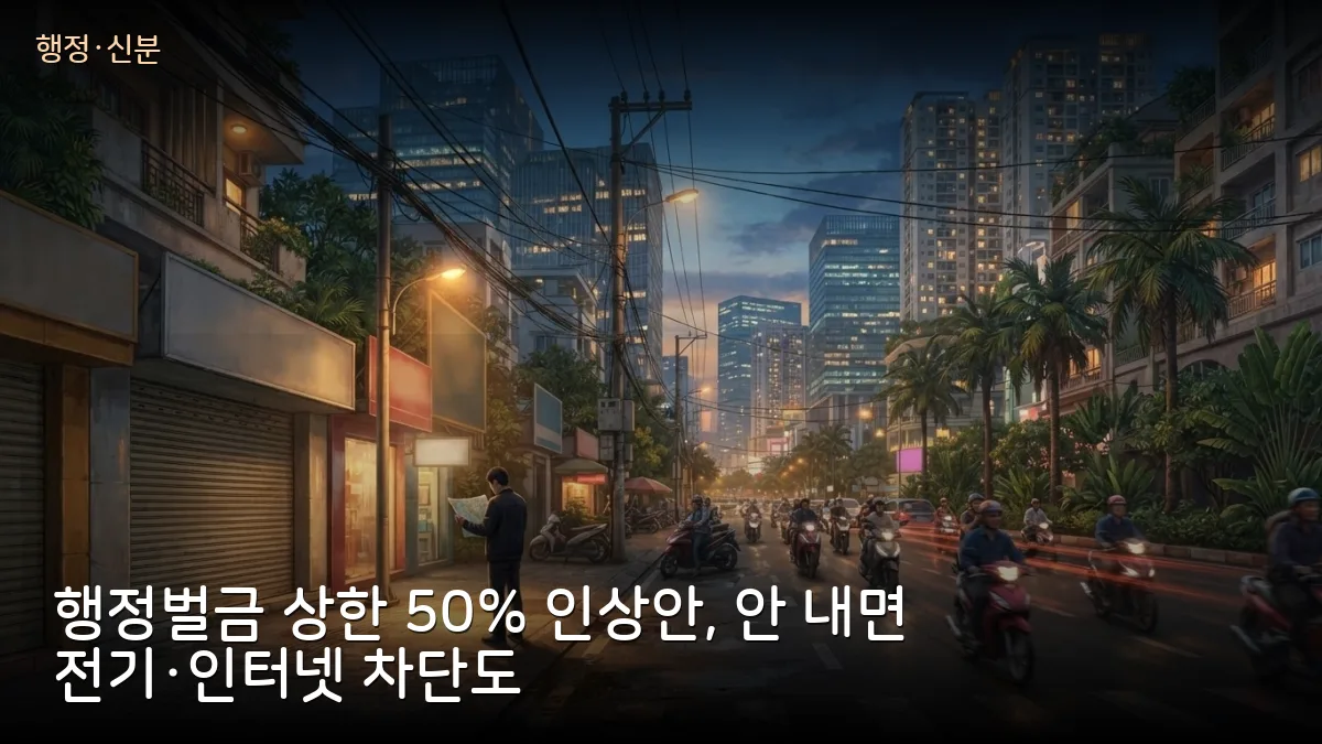 베트남 행정벌금 상한 50% 인상안 국회 제출, 교민·법인 모두 해당