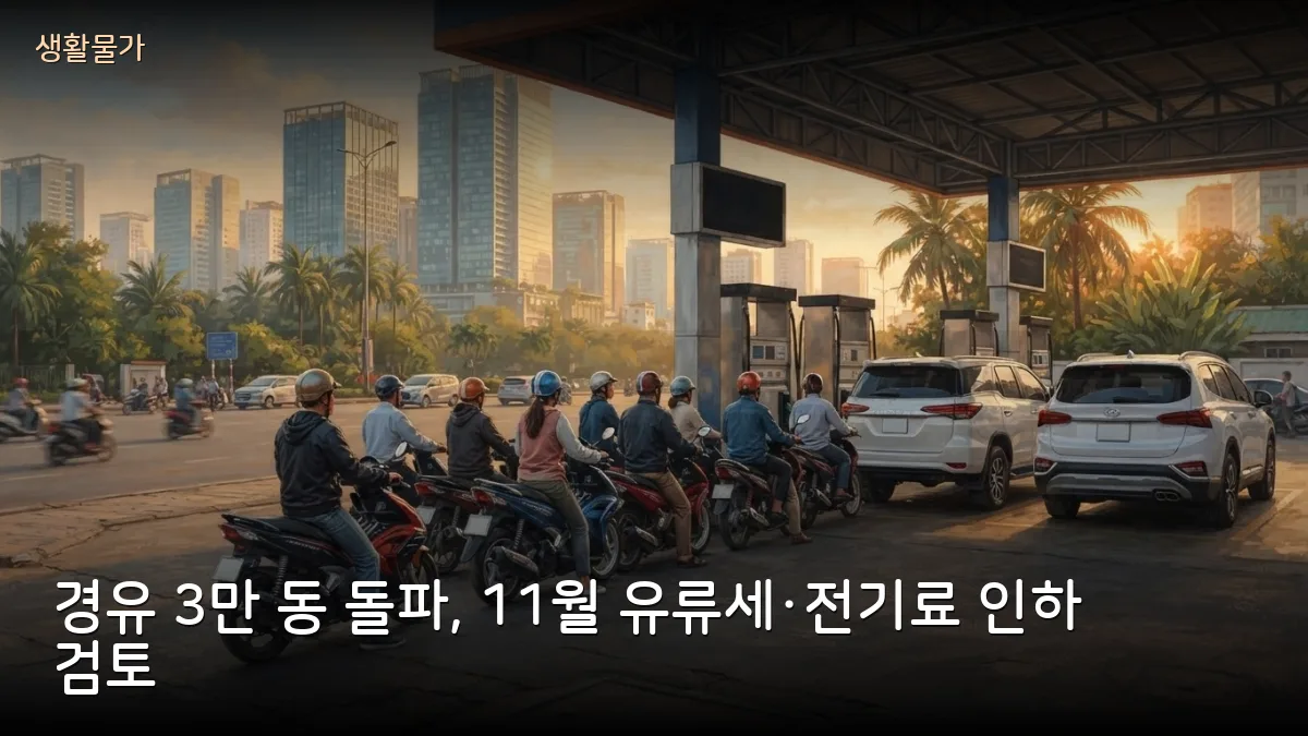 휘발유·경유 10월 29일 일제히 인상, 경유 3만 동 넘어…11월 유류세·전기요금 인하 검토