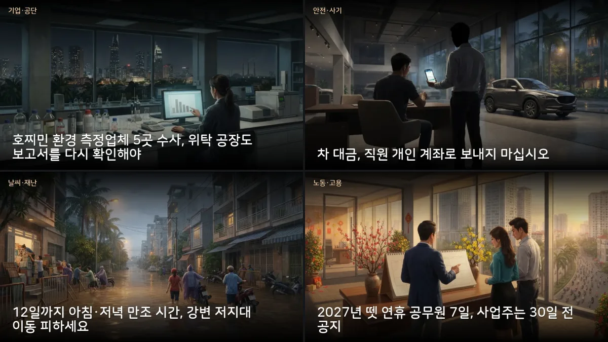 10월 10-11일 베트남 소식 — 동나이강 만조 최고, 2027년 뗏 연휴 확정