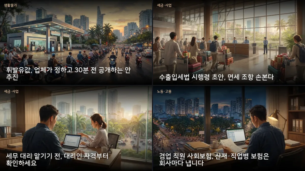10월 14-15일 베트남 소식 — 휘발유값 업체가 정하는 안 추진, 시간제 직원 산재보험