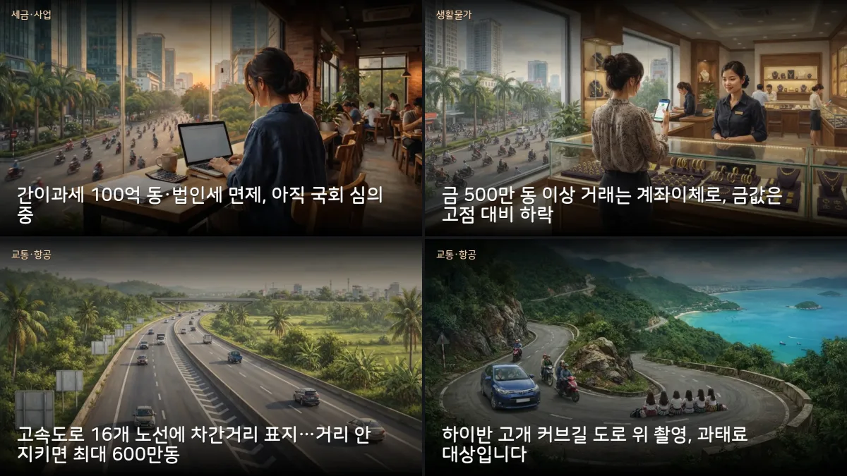 10월 17-18일 베트남 소식 — 금 거래 500만 동 이상 계좌이체, 중소기업법 국회 제출